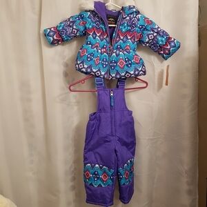 Pacific Trail girls 12 months 2 piece purple & teal snow suit NWT